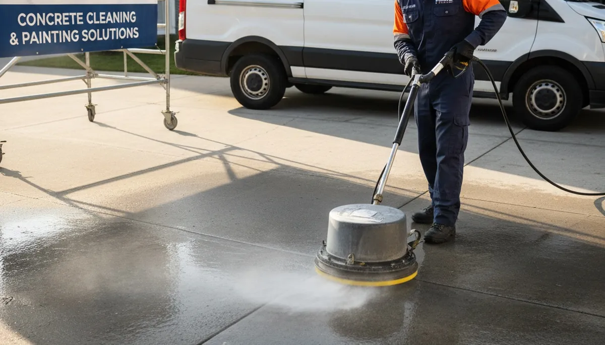 Concrete pressure cleaning in Charlotte, NC for driveways, patios, and walkways by Charlotte Paint Pros