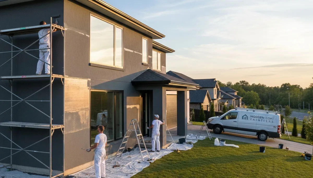 Charlotte, NC exterior house painting by Charlotte Paint Pros on a home with fresh, durable curb appeal