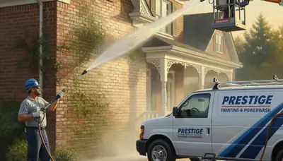 Pressure cleaning service in Charlotte, NC for exterior homes, removing pollen, mold, and grime