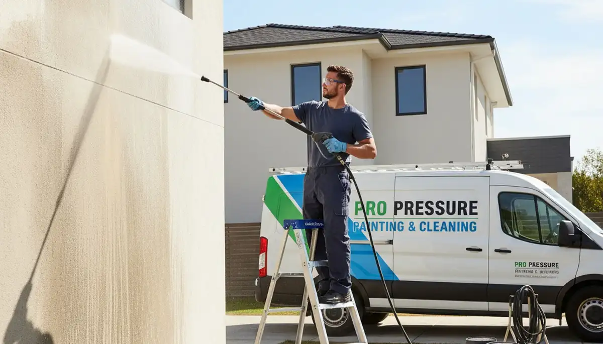 Charlotte Paint Pros pressure cleaning exterior in Charlotte, NC removing pollen, mold, and grime